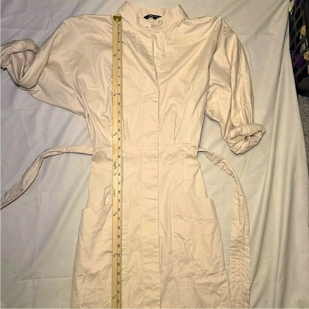Zara Women's Tan Long Sleeve Belted Shirt Dress Size S - Picture 5 of 6
